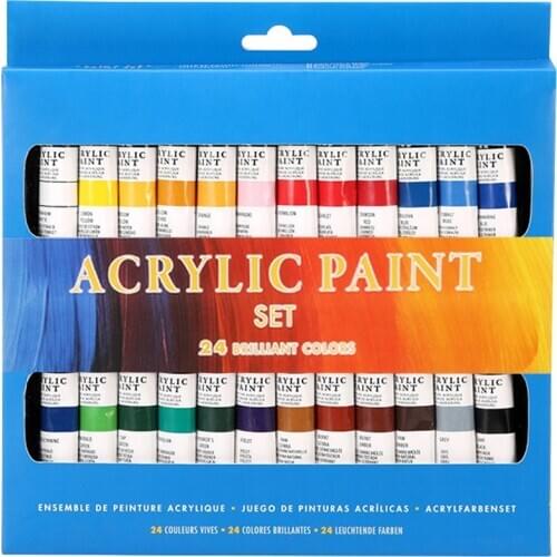 24 Colors/set Acrylic Paints Paint Tubes Watercolor Paint Suit for DIY Drawing Painting NK-Shopping