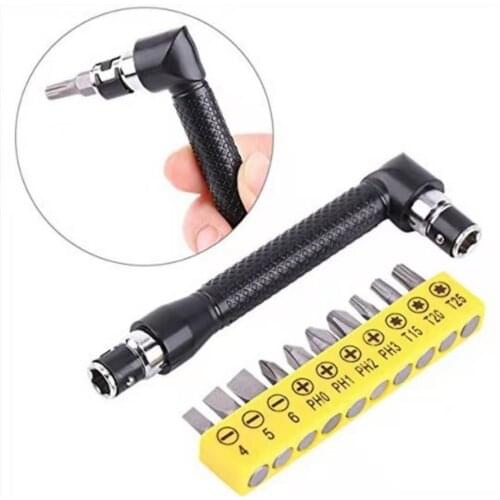 11 in 1 L-shape Iron Hex Socket Wrench Screwdriver Set 1/4" Double End Tubular Angled Spanner Perforated Hand Repair Tools