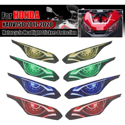 For HONDA XADV750 XADV 750 X-ADV750 2017-2020 Motorcycle 3D Front Fairing Headlight Stickers Head light Protection Sticker Guard