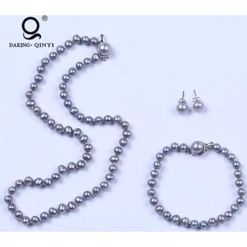Alibaba Latest Design Natural Pearl Beaded Necklace Bracelet Set Price In Bulk
