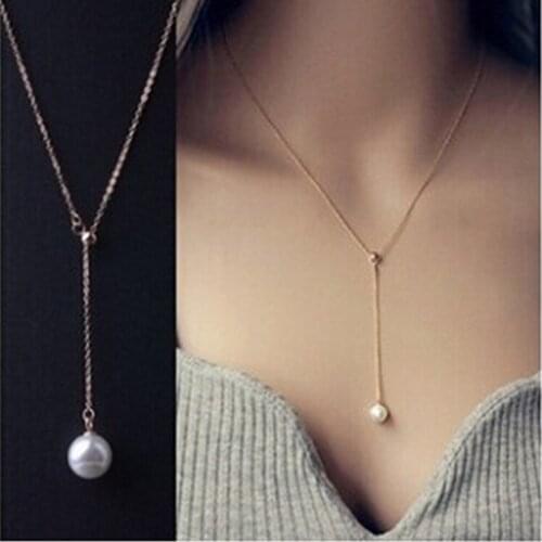2018 New Fashion High Quality Artificial Pearl Jewelry Chain Adjustable Example Style Statement Necklace Cheap Marketing