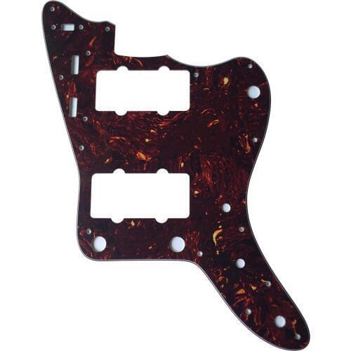 Pleroo Custom Guitar pickgaurd Scratch Plate - For Japan Jazzmaster Guitar Pickguard, 4 Ply Brown Tortoise
