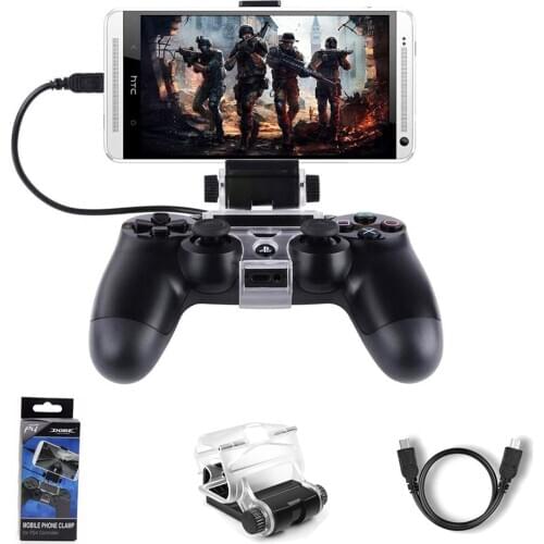 Mobile Cell Phone Stand For PS4 Controller Mount Hand Grip For PlayStation 4 Gamepad For Samsung S9 S8 Clip Holder With Cable