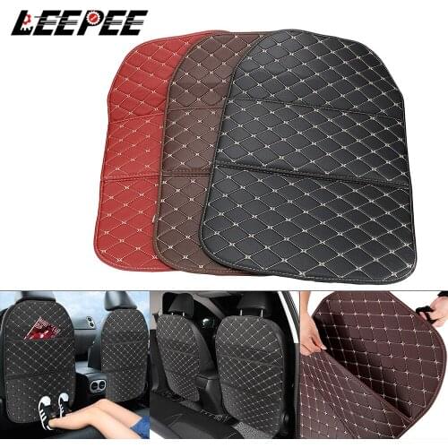 Stowing Tidying Car Seat Back Storage Bag PU Leather Seat Back Anti-kick Pad Car Interior Accessories Book Magazine Collection