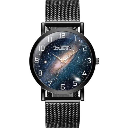 Luxury Lady Stainless Steel Mesh Belt Watch Analog Universe Quartz Watch часы мужские relogio masculino reloj hombre