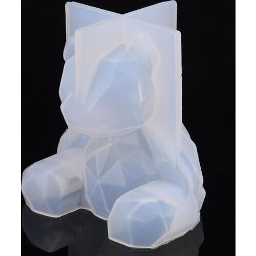 Geometric Bear Mold Bear Shape Silicone Mold DIY Animals Cake Mold Candy Chocolate Mousse Decoration Baking Moulds