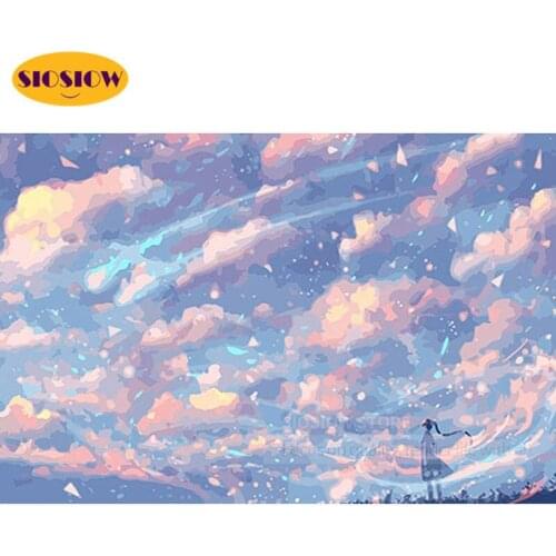 SIOSIOW 5d Diy Diamond Painting Fantasy Sky Scenery Full Square Diamond Mosaic Embroidery Landscape Cross Stitch Decor Home Room