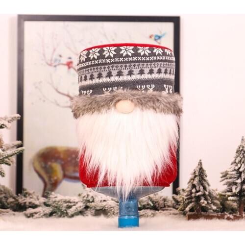 Cartoo Snowman Santa Claus Cloth Drinking Bucket Dustproof Protective Cover Case Decoration