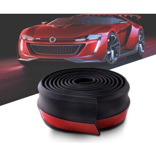 Universal Car Front Rear Side Bumper Lip Splitter Rubber Protector Body Spoiler Valance Chin Rubber Car Bumper Lip 2.5M