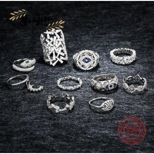 New Luxury 925 Silver Women Pig Nose Devil Eye Zircon Ring Fashion Trend Monaco Exquisite Jewelry Gift