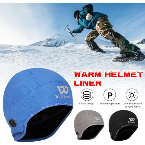 Winter Sports Skull Caps Windproof and Warm Bicycle Helmet Cap Thermal Under Helmet Cycling Head Hat for Running Cycling Hiking
