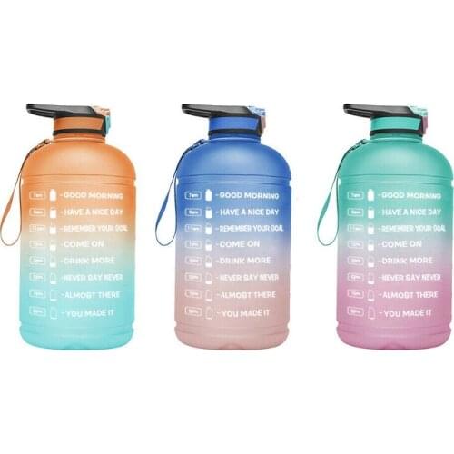 2pcs/lot 2020 new 3.78L gradient straw sports kettle outdoor fitness sports cup with time point