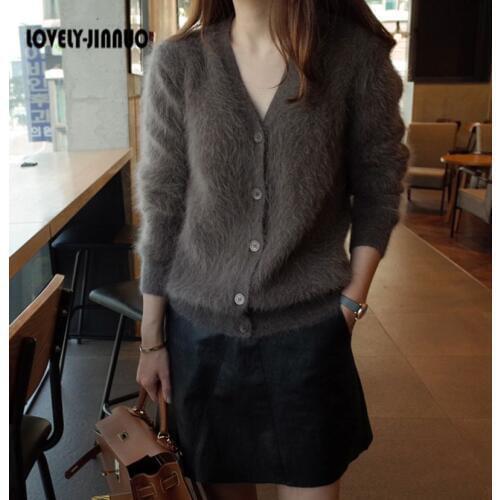 2020 100% Pure mink cashmere cardigan sweater women genuine mink cashmere coat sweaters free shipping JN236