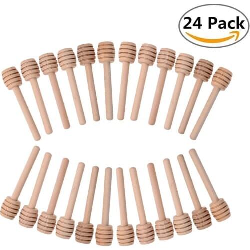 24PCS Mini Wood Stirring Sticks Honey Dippers Coffee Milk Tea Stirring Sticks #W0