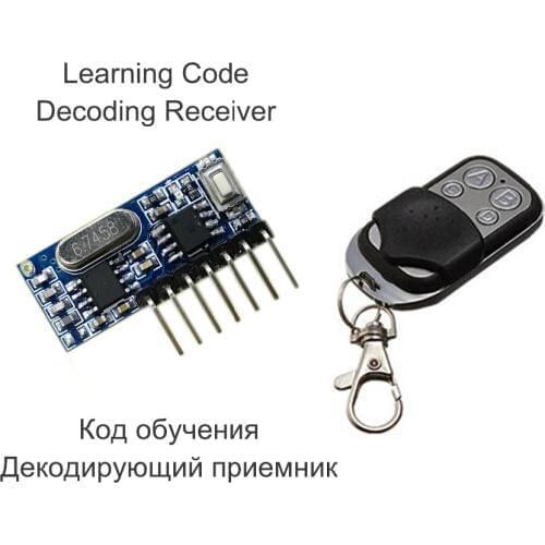 433 Mhz Remote Control and 433Mhz Wireless Receiver Learning Code 1527 Decoding Module 4Ch output With Learning Button