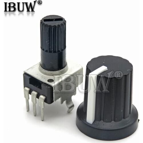 5 Pairs = 10PCS RV09 Vertical Adjustable Resistor 3pin Seal Potentiometer 1K ~ 500K Ohm for Arduino with knob Yellow cap
