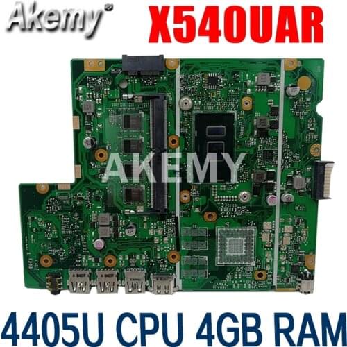 Akemy X540UV REV 2.0 Laptop Motherboard For Asus X540UB X540UBR X540UA X540UAR MainBoard Tested W/ 4405U 2.1GHz CPU 4GB RAM