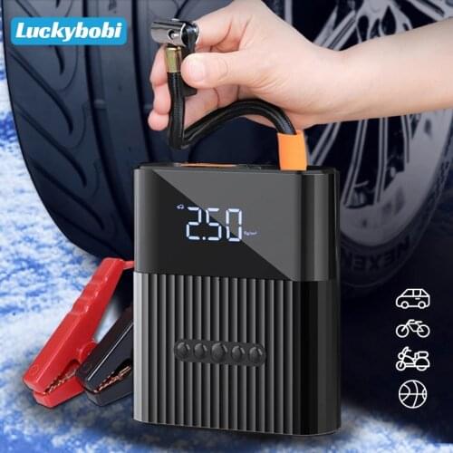 Wireless Electric Smart Car Jump Starter LED Lamp For Car Motorcycle Bicycle Tire Inflatable Car Air Compressor Inflator Pump
