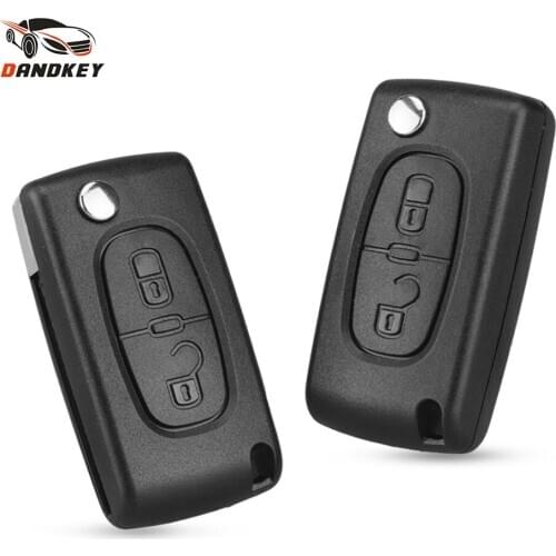 Dandkey 20pcs Remote CE0536/CE0523 2 Buttons Flip Car Shell Uncut Case For Peugeot 207 307 308 407 607 807 For Citroen C2 C3 C5