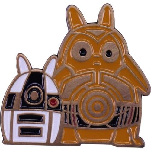 Totoro robot enamel pin Badge Badge No matter what kind of difficulties, there will always be friends waiting for you to go home