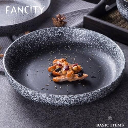 FANCITY Japanese ceramic tableware soup bowl shallow bowl large bowl boiled fish pickled cabbage fish bowl crayfish plate soup