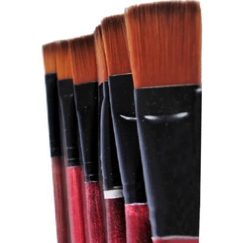 6 Pcs/Set Art Artist Supplies Brown Nylon Paint Brushes Supplies LBShipping