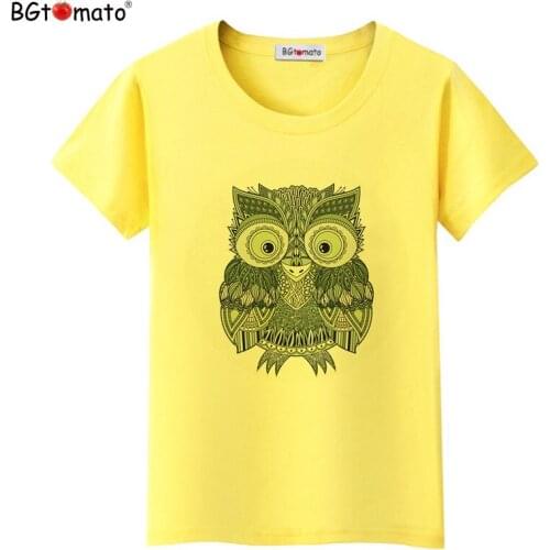 Bgtomato Factory store owl shirt cheap sale top tees comfortable casual t shirt women brand clothes hot sale t-shirt plus size