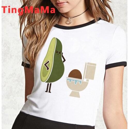 Avocado tshirt female plus size casual aesthetic kawaii print top tees kawaii harajuku kawaii