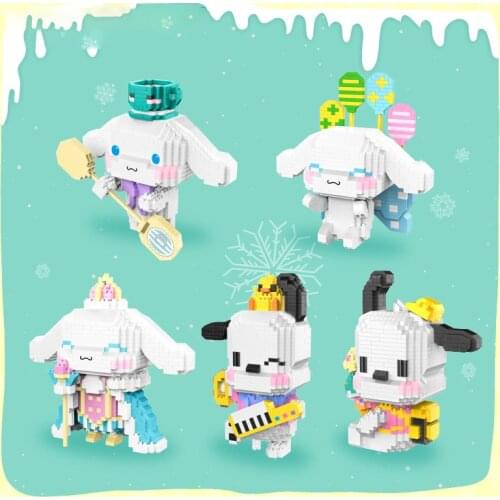 Cartoon Little Cup Dog Building Blocks DIY Assembled Model Cute Animal Mini Bricks Toys For Children Educational Birthday Gifts