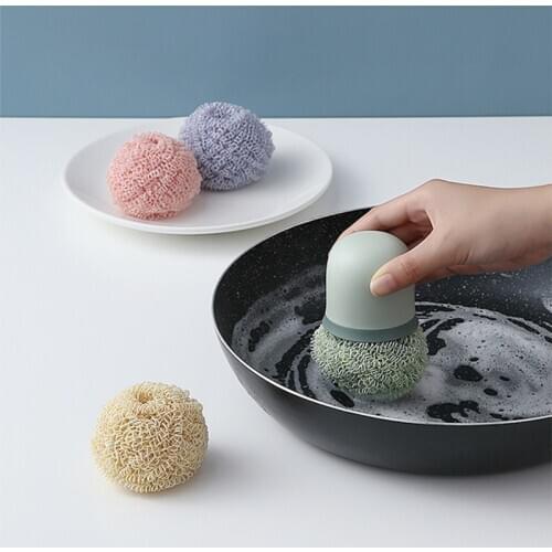 Creative Kitchen Spherical Cleaning Brushes Dishwashing Brushe Household With Handle Utensils Dish Tableware Home Cleaning Tools