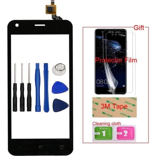 Mobile Front TouchScreen For Fly FS454 nimbus 8 Touch Screen Glass Digitizer Panel Lens Sensor Tools + Protector Film Tape