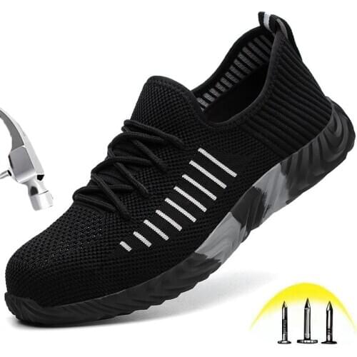 Men Women Steel toe Anti-smashing Puncture Proof Safety Shoes Comfortable Breathable Mesh Wear resistant Lightweight Work Boots