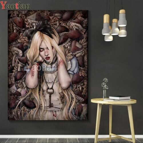 Halloween Horror Girl Diamond Painting Set Full Square/Round Drill 5D Diamond Embroidery Painting Cross Stitch Mosaic Picture