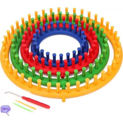Multicolor DIY Machine Sewing Tools Round Circle Hat Knitter Knitting Loom Kit Handmade Wool Scarf Weaving Knit Loom Artifact