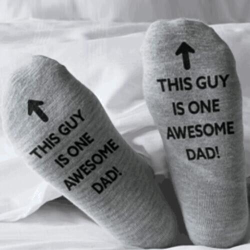 Unisex Socks Funny Letters Print Short Casual Socks This Guy Is One Awesome Dad Combed Cotton Ribbed Hosiery Fathers Gifts #T1P