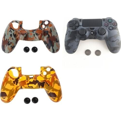 New Camouflage Soft Silicone Cover 2 Joystick Caps For Playstation 4 PS4 Controller