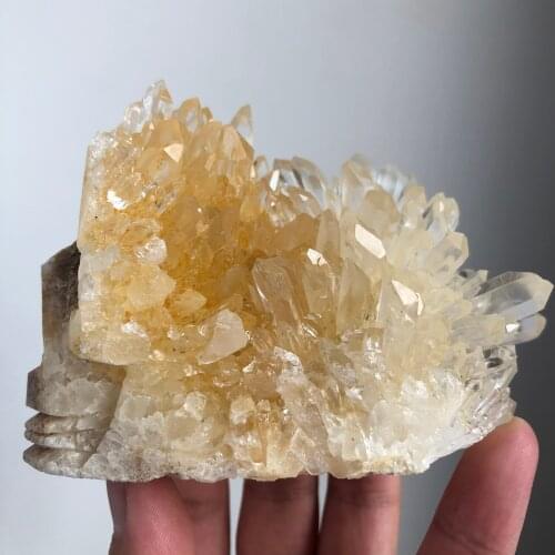 Natural growth chrysanthemum flower type crystal cluster crystal raw stone skull carved by hand