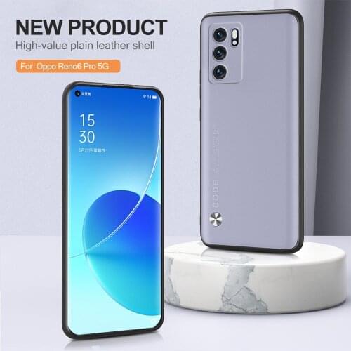 Luxury Plain Leather Phone Covers For OPPO ORRO OPO Reno 5 6 Find X3 X 3 Pro A53 A93 5G Case Soft TPU Bumper Shockproof Coque