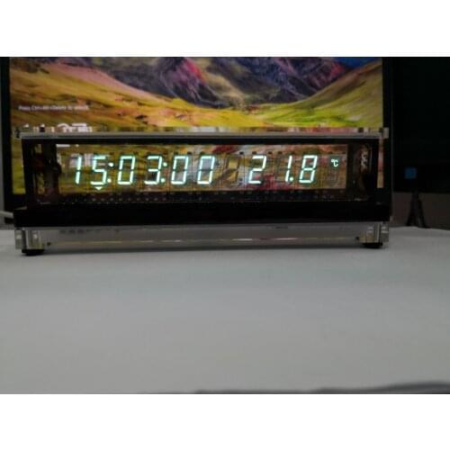 Transparent VFD screen VFD clock calibration IV18 transparent base VFD screen wireless temperature and humidity measurement