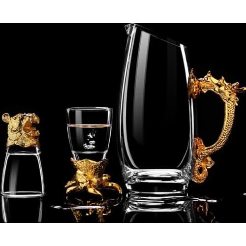 Luxury Set Liquor Glass Sake Cups Zodiac Wine Dispenser Bar Bullet Cup Cow Tiger Rabbit Dragon Snake Horse Sheep Monkey