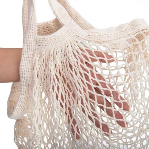 36X35CM Hand Made Reusable Vegetable Fruit Mesh Bag Eco Friendly Cotton Hollow Woven Mesh Shopping Net Bags Photography Prop