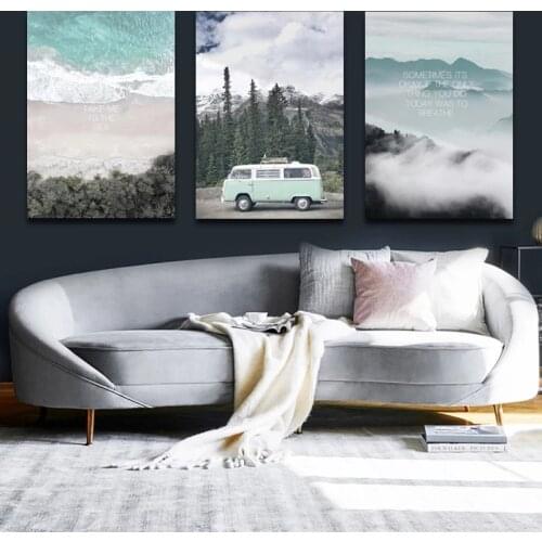 Nordic Natural Forest Travel Landscape Canvas Painting Printed Canvas Pictures Decorative Scandinavian Posters For Home Decor