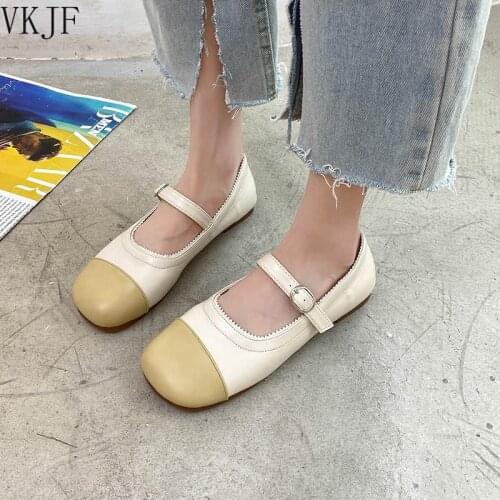 Flat Shoes Soft Leather Casual Shoes Shallow Shoes Women Loafers Ballet Flats Fashion Comfort Peas Shoes Ladies Walking Shoes