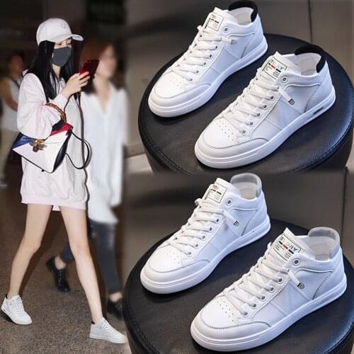 Genuine Leather Womens Shoes Soft Comfortable New Single Shoes Casual Flat-bottomed Breathable White Shoes Tenis Feminino