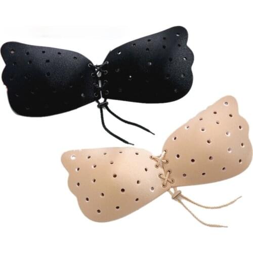 Comfortable, Breathable, Strapless Invisible Bra, Lace-up Hollow Nipple Patch for Ladies, Pull-up Silicone Breast Patch