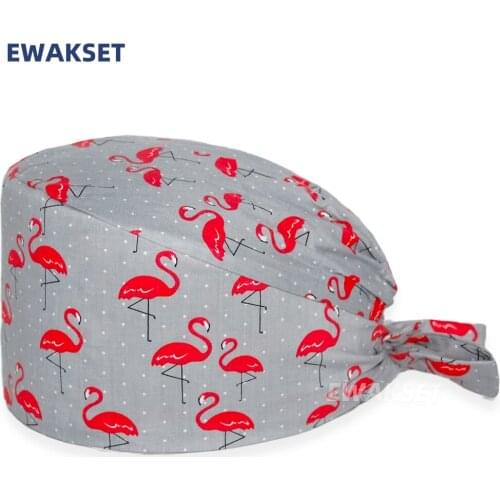 Unisex scrub hat Cotton Anime printing Breathable Scrub hat pet shop spa uniform Sweat towel hat beauty salon work scrub caps