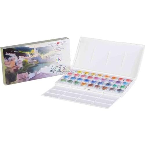 St Petersburg White Nights,Watercolour Paint,36 Pan Set,Excellent washability and diversity,Unique Color Scheme and Design