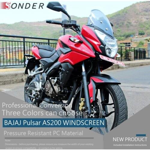 Black Motorcycle Windshield WindScreen For BAJAJ Pulsar AS200 AS 200 200AS Screen Deflectors Protector Accessories