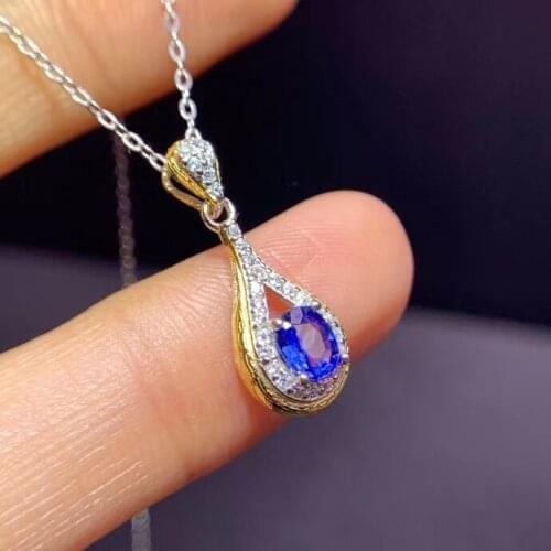 CoLife Jewelry 100% Natural Gemstone Pendant for Daily Wear 4*5mm Emerald Sapphire Ruby Pendant 925 Silver Pendant for Wedding