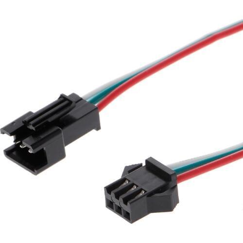 10 Pairs 3 Pin JST SM Male Female Plug Connector Cable For WS2812B WS2812 WS2811 LED Strip Lamp